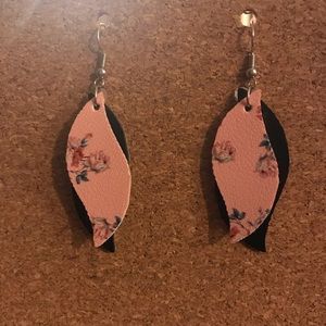Handmade faux leather earrings